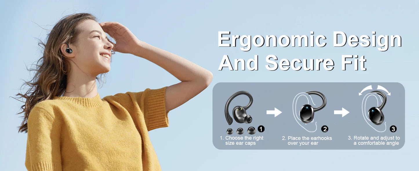 Wireless Bluetooth 5.3 Earbuds – Noise Cancelling, IP7, 40H Playtime