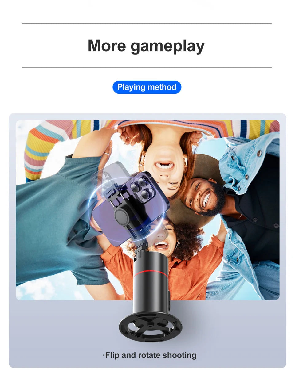 Face Tracking Gimbal tripod 360 Rotation 1.5M selfie stick and Light Stabilizer Selfie Desktop for Tiktok Smartphone