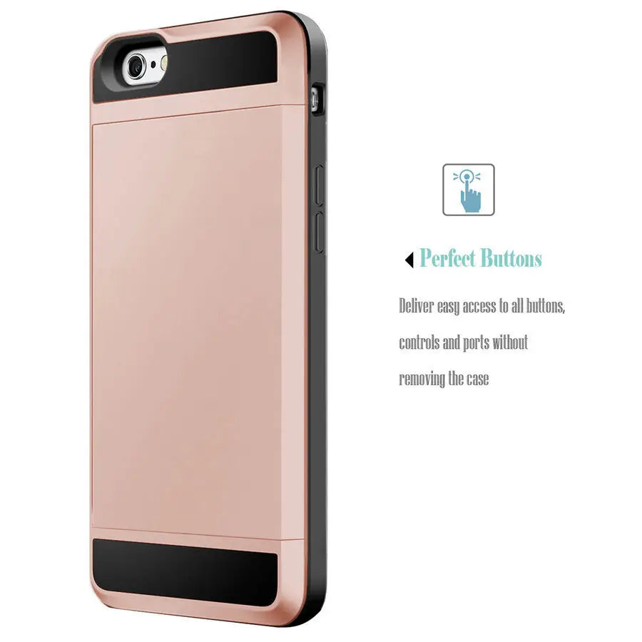 Hybrid Armor Case for iPhone 14 13 Pro Max Wallet Case Card Holder Shockproof Rubber Bumper Cover for iPhone 14 Plus Case
