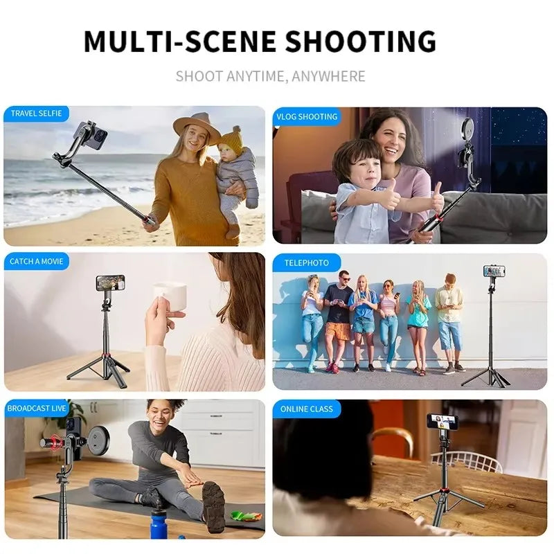 FANGTUOSI 2025 New Magnetic Selfie Stick Tripod with Remote For Cellphone For iPhone 14 13 12 Pro Max For HUAWEI XIAOMI SAMSUNG