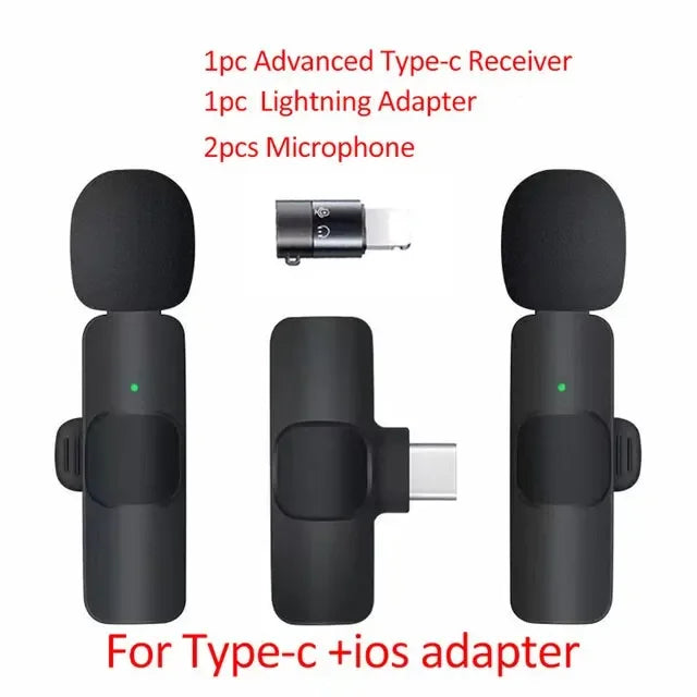 GAMINJA Wireless Lavalier Microphone Portable Audio Video Recording Mini Mic Android Live Broadcast Gaming Phone Mic1