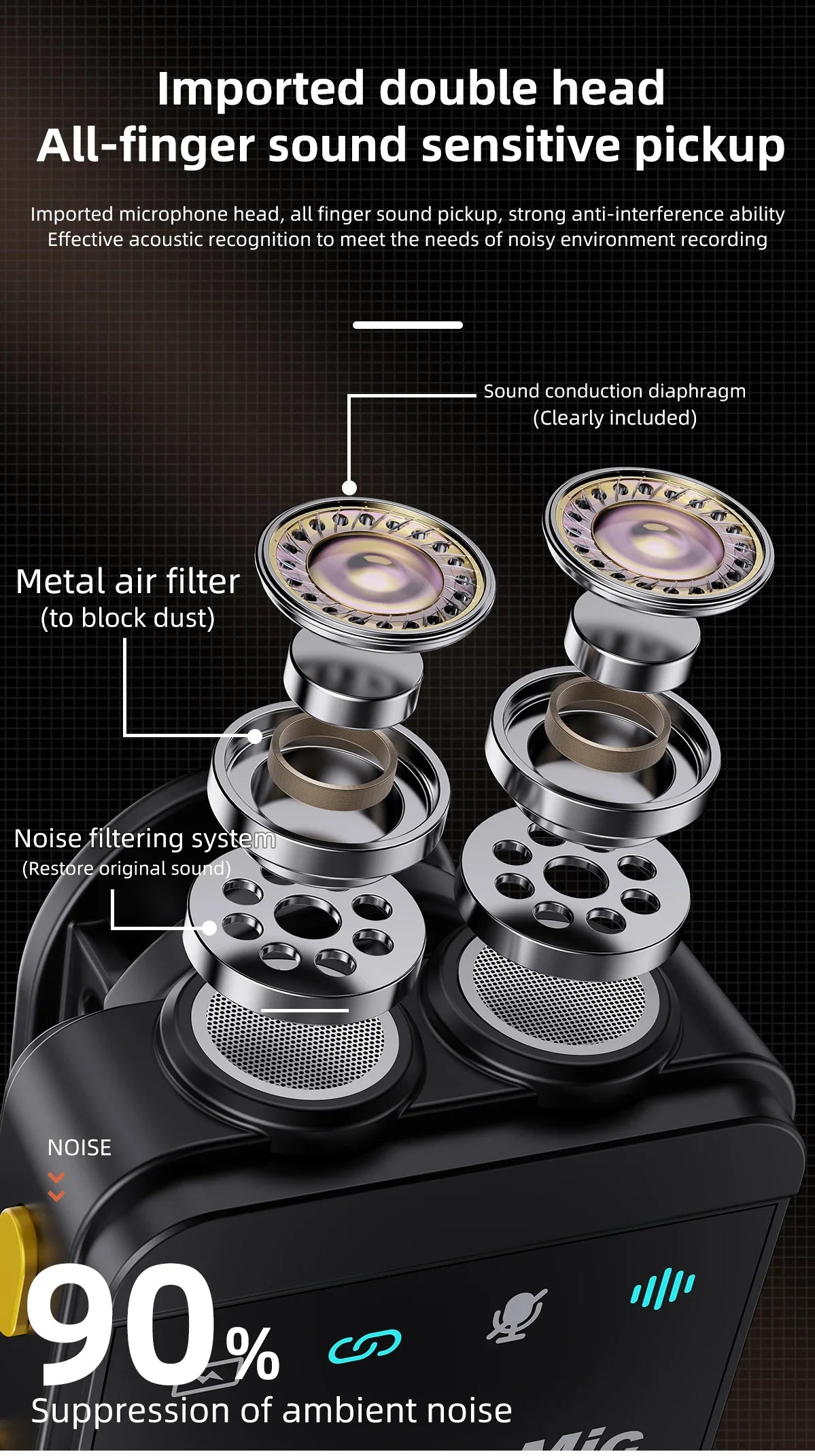 2025 Wireless Lavalier Microphone Noise Reduction Audio Video Recording Microphone For Tiktok Live Broadcast With Charging Box