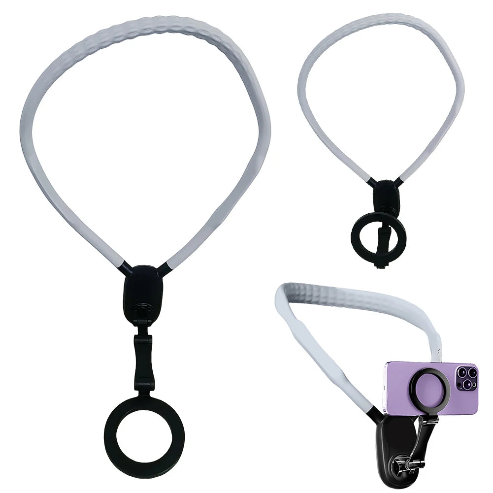Magnetic Neck Phone Mount – Quick Release Holder for iPhone 12–15 | Vlogging & Live Streaming Accessory
