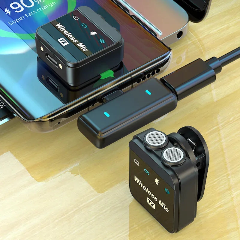 2025 Wireless Lavalier Microphone Noise Reduction Audio Video Recording Microphone For Tiktok Live Broadcast With Charging Box