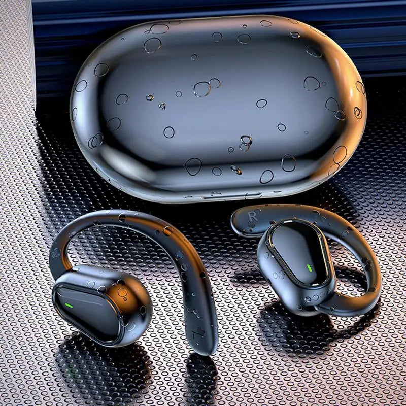 Open-Ear Wireless Headphones – Over-Ear Hooks, LED Display, IPX4 | Sports & Cycling Headset