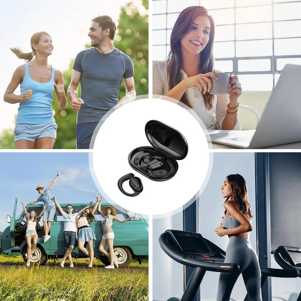 Open-Ear Wireless Headphones – Over-Ear Hooks, LED Display, IPX4 | Sports & Cycling Headset