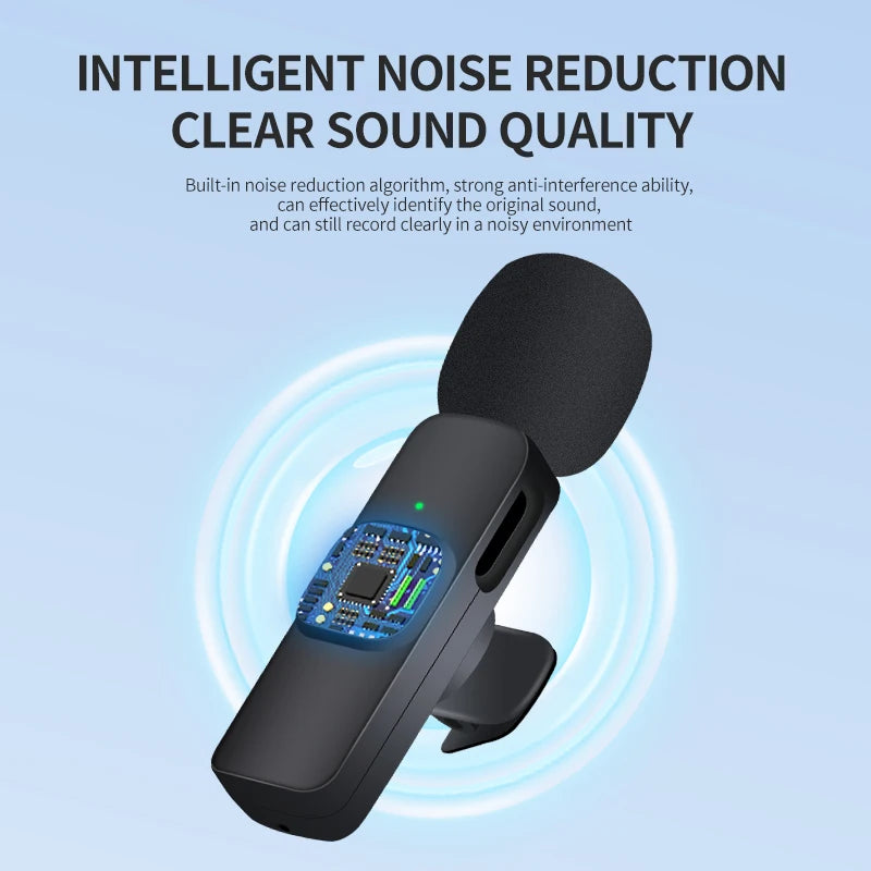 GAMINJA Wireless Lavalier Microphone Portable Audio Video Recording Mini Mic Android Live Broadcast Gaming Phone Mic1
