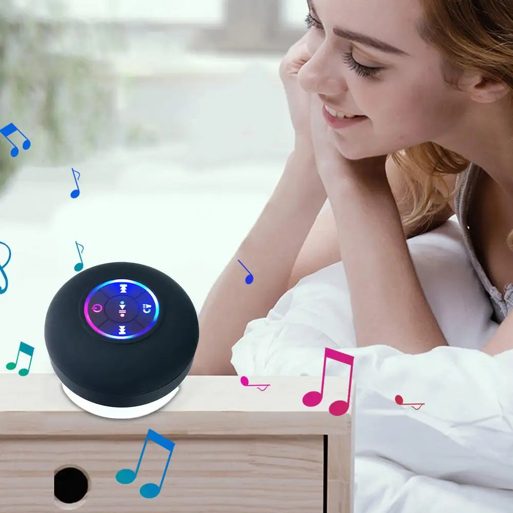 Portable LED Speaker LED Illumination Wireless Shower Speaker Dynamic Lighting Bathroom Audio Outdoor Entertainment Speaker For