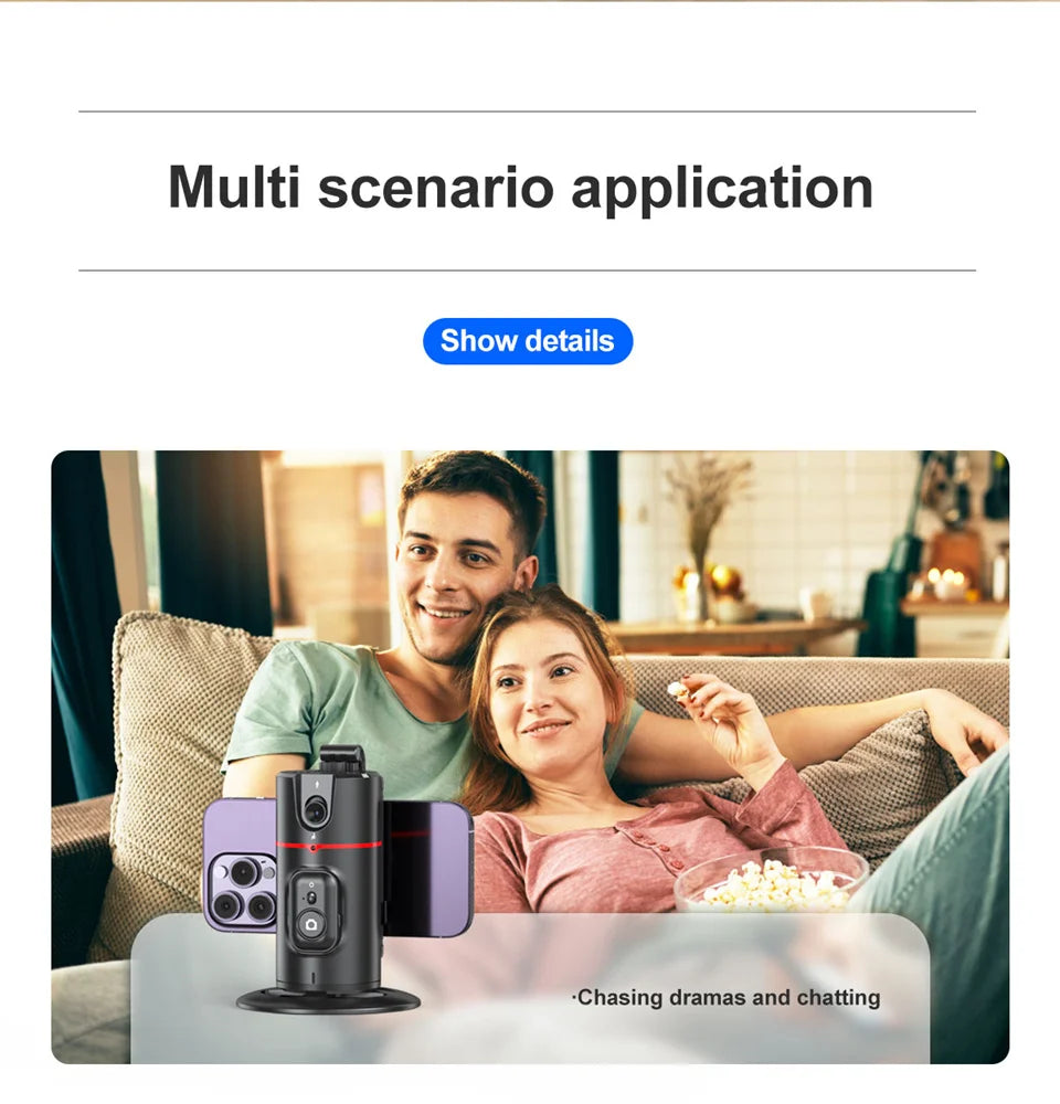 Face Tracking Gimbal tripod 360 Rotation 1.5M selfie stick and Light Stabilizer Selfie Desktop for Tiktok Smartphone