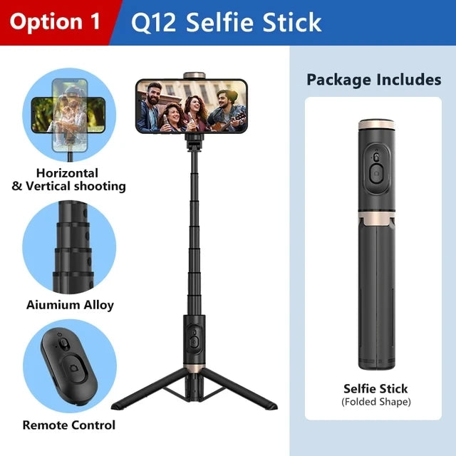 FGCLSY 2024 Bluetooth Selfie Stick & Tripod | Foldable Wireless Monopod with Remote Shutter for iPhone & Android Live Streaming & Photography