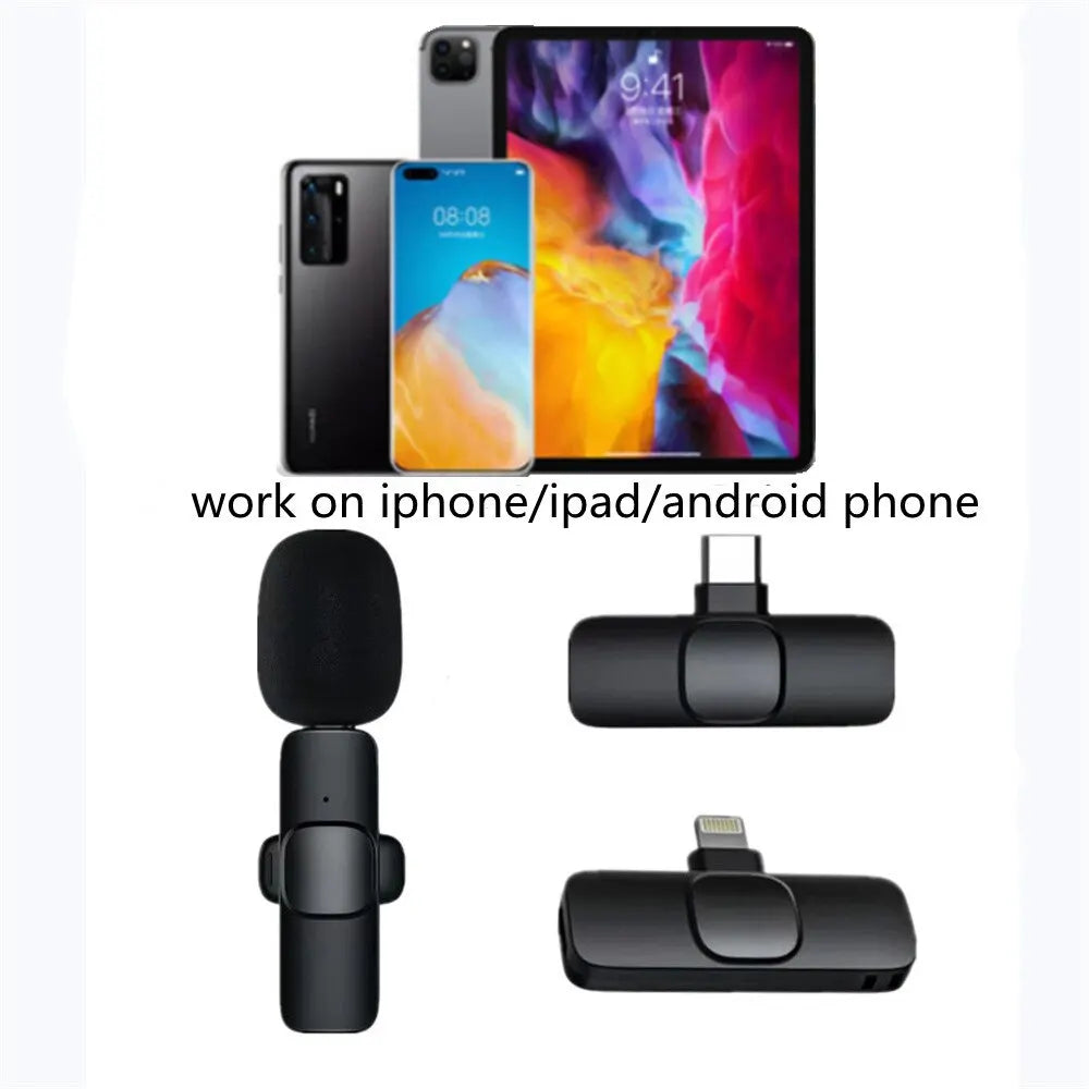 GAMINJA Wireless Lavalier Microphone Portable Audio Video Recording Mini Mic Android Live Broadcast Gaming Phone Mic1