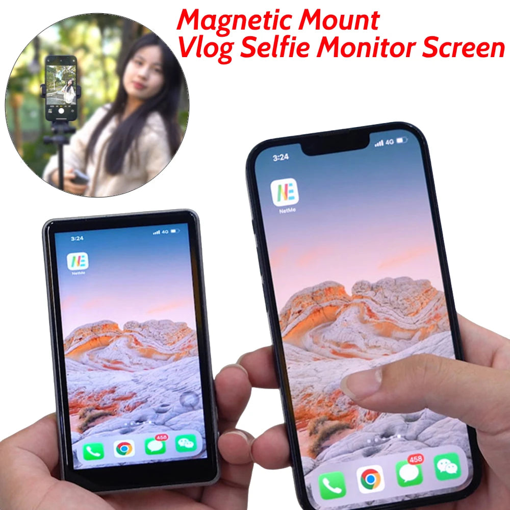 Wireless Monitor Screen Wireless Connection Selfie Monitor Screen Lightweight Magnetic Mount Back Screen for Vlog Live Stream
