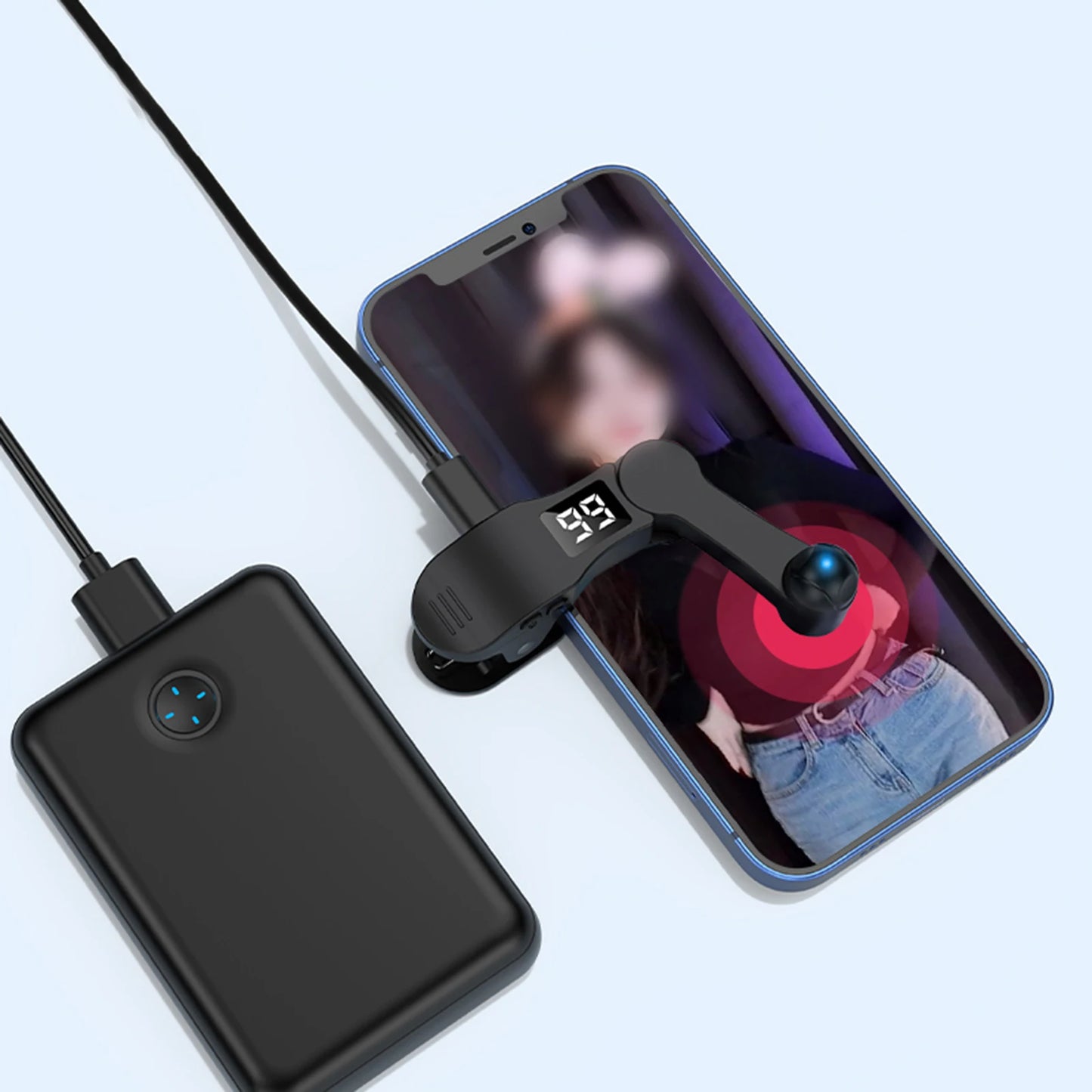 Digital Auto Screen Clicker Automatic Phone Screen Tapper 180° Rotation USB Clip-on Clicker Simulation Finger Continuous Click