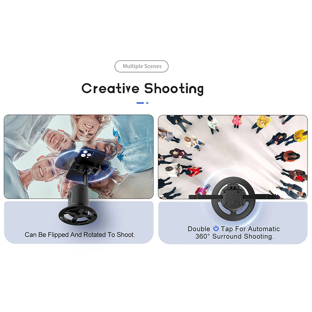 360° AI Smart Tracking Gimbal Stabilizer | Auto Face Recognition & Follow Mode | Handheld Selfie Stick for Smartphones
