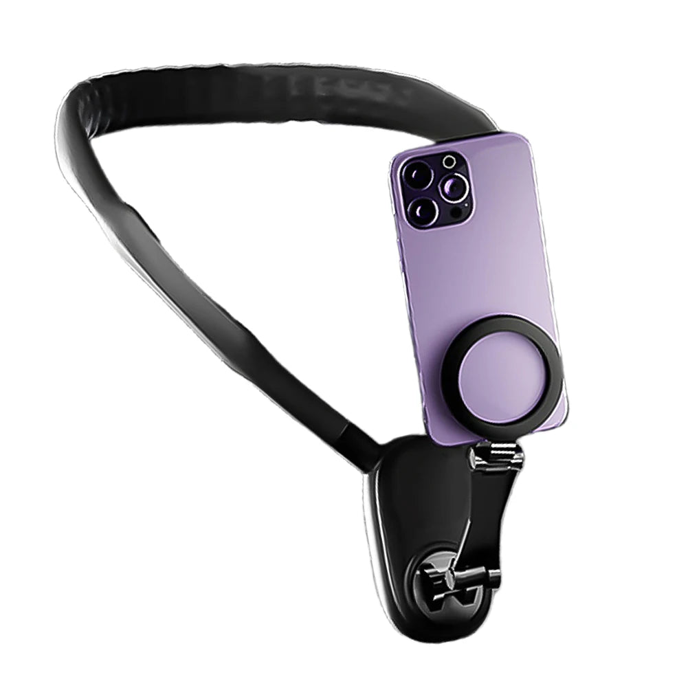Magnetic Neck Phone Mount – Quick Release Holder for iPhone 12–15 | Vlogging & Live Streaming Accessory