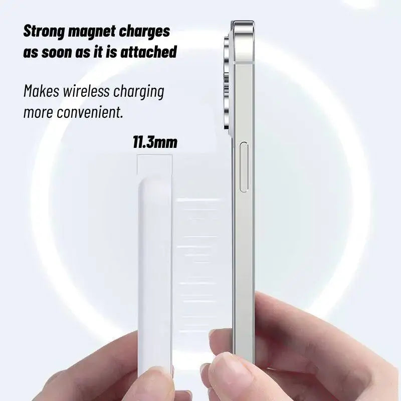 For MagSafe 5000/10000mAh magnetic wireless power bank, it is thin, light and portable, suitable for iPhone12-16 series fast cha