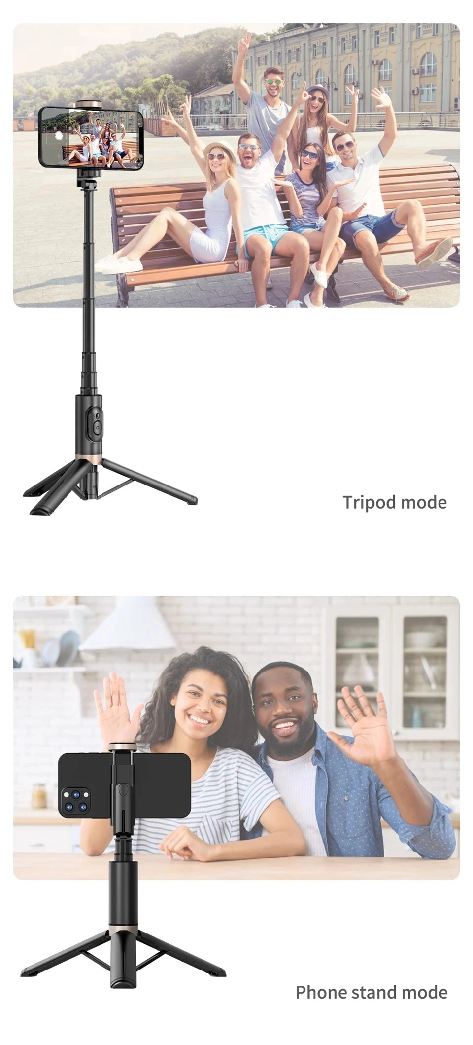 FGCLSY 2024 Bluetooth Selfie Stick & Tripod | Foldable Wireless Monopod with Remote Shutter for iPhone & Android Live Streaming & Photography