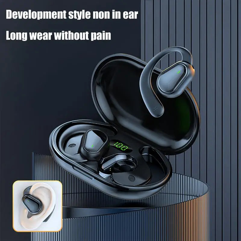 Open-Ear Wireless Headphones – Over-Ear Hooks, LED Display, IPX4 | Sports & Cycling Headset