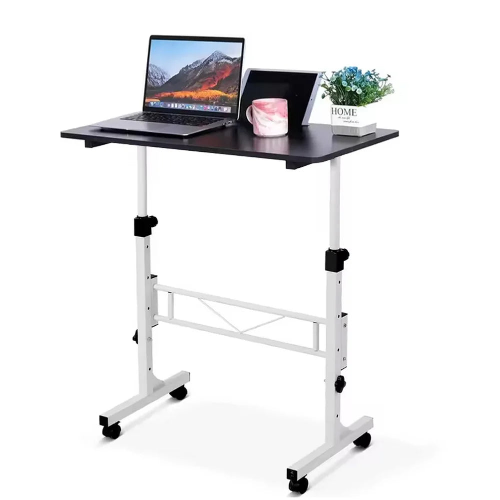 Small Mobile Standing Desk, Adjustable Height Rolling Desk Small Computer Desk Stand Up Desk With Wheels For Home Office School