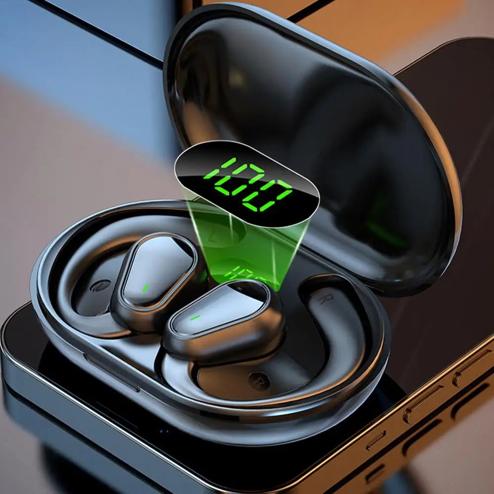 Open-Ear Wireless Headphones – Over-Ear Hooks, LED Display, IPX4 | Sports & Cycling Headset