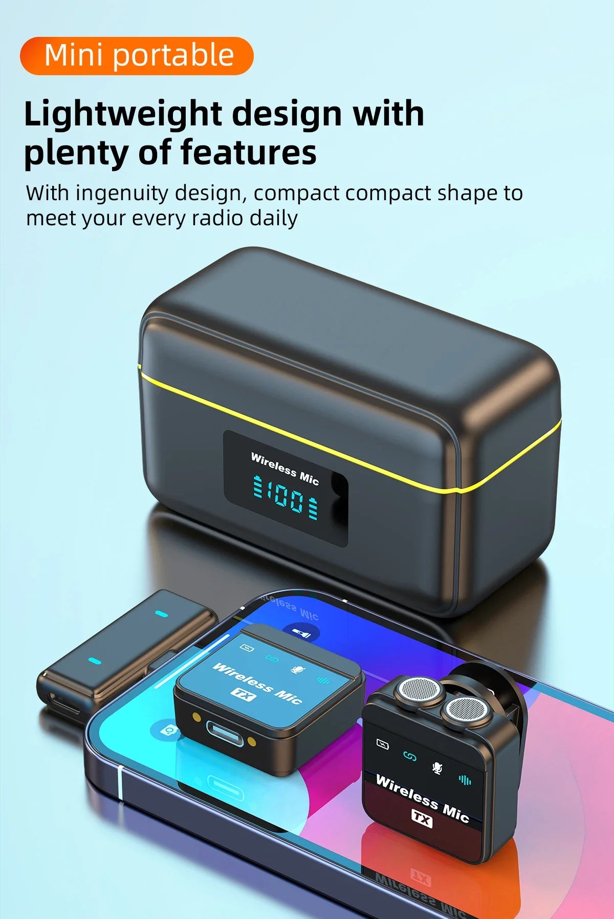2025 Wireless Lavalier Microphone Noise Reduction Audio Video Recording Microphone For Tiktok Live Broadcast With Charging Box