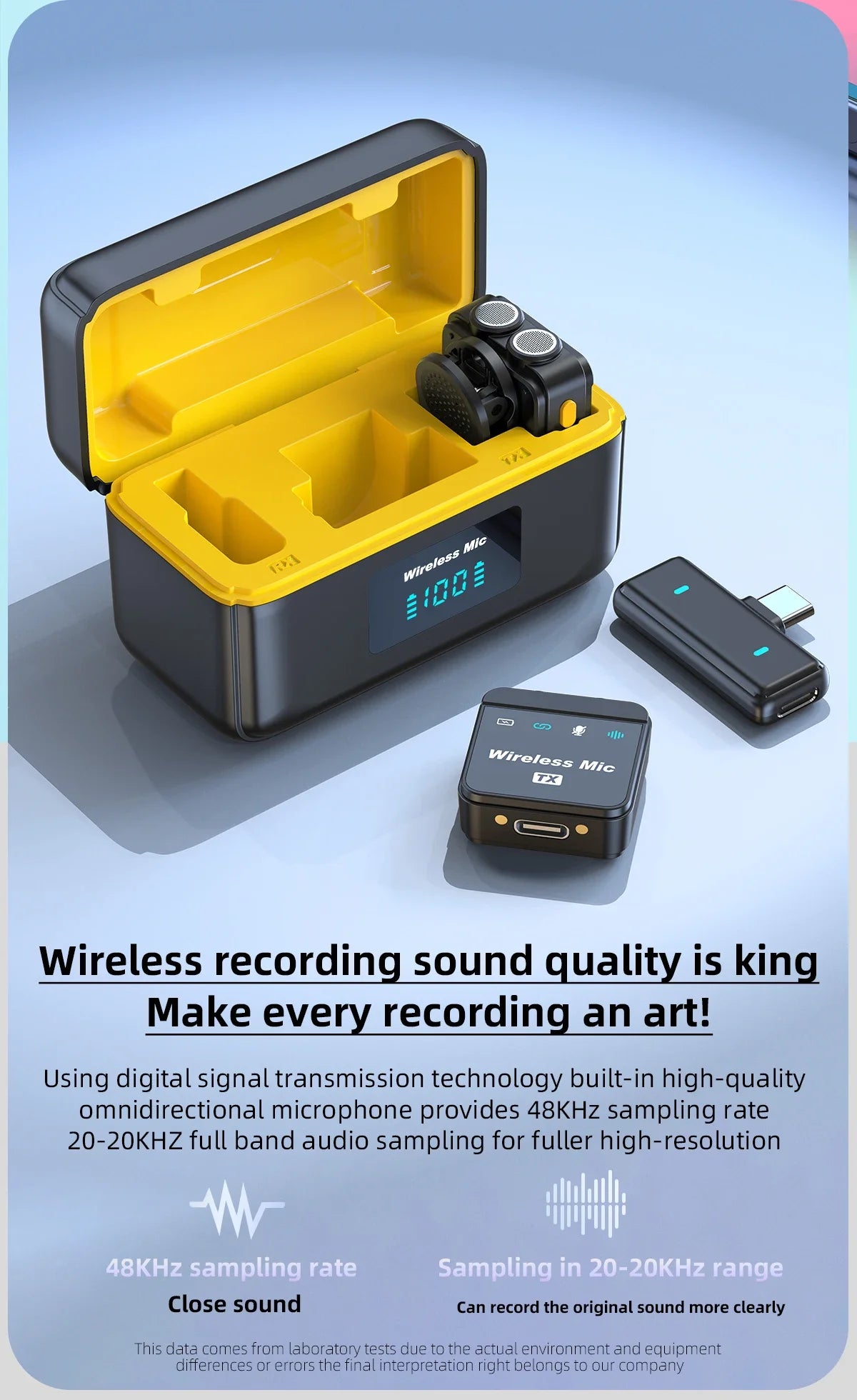 2025 Wireless Lavalier Microphone Noise Reduction Audio Video Recording Microphone For Tiktok Live Broadcast With Charging Box