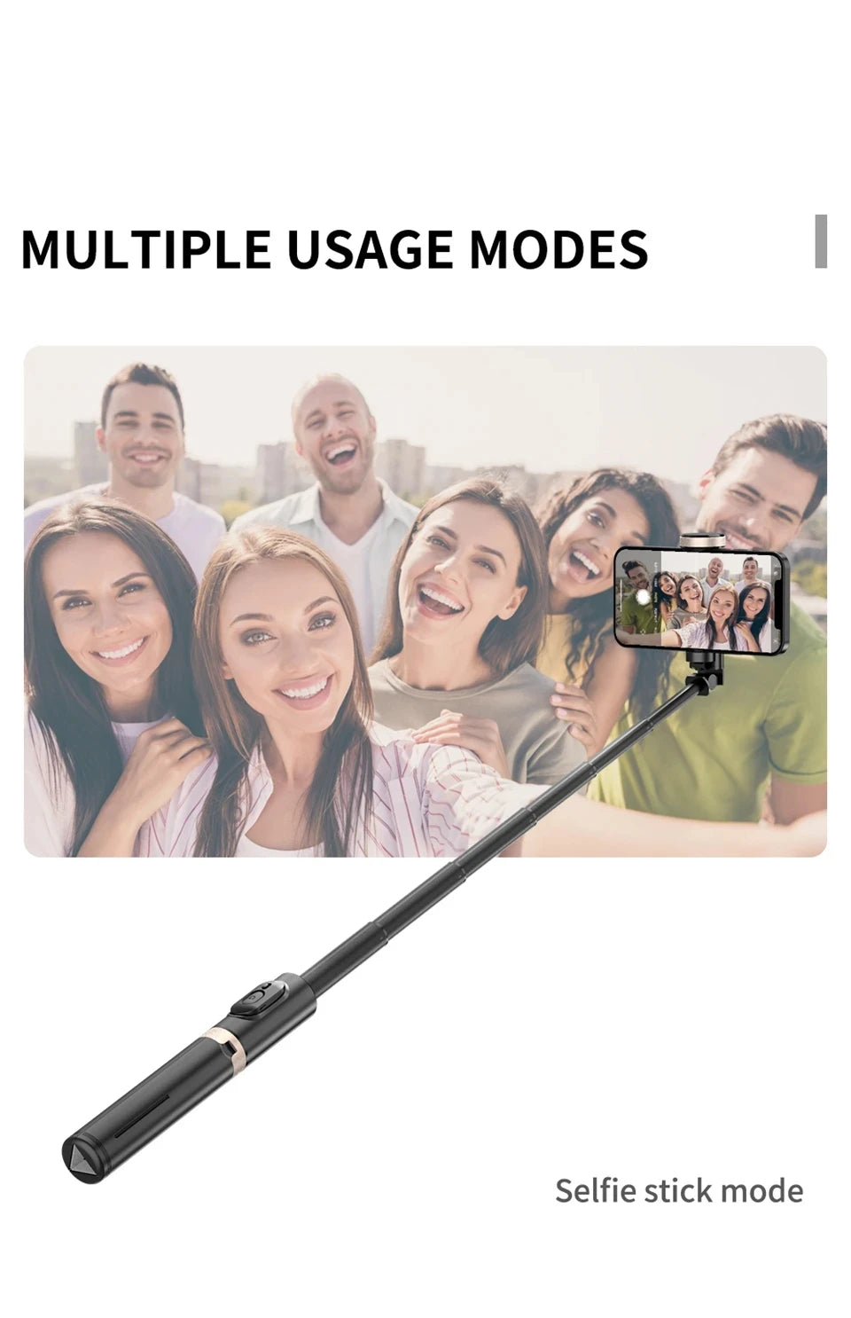 FGCLSY 2024 Bluetooth Selfie Stick & Tripod | Foldable Wireless Monopod with Remote Shutter for iPhone & Android Live Streaming & Photography