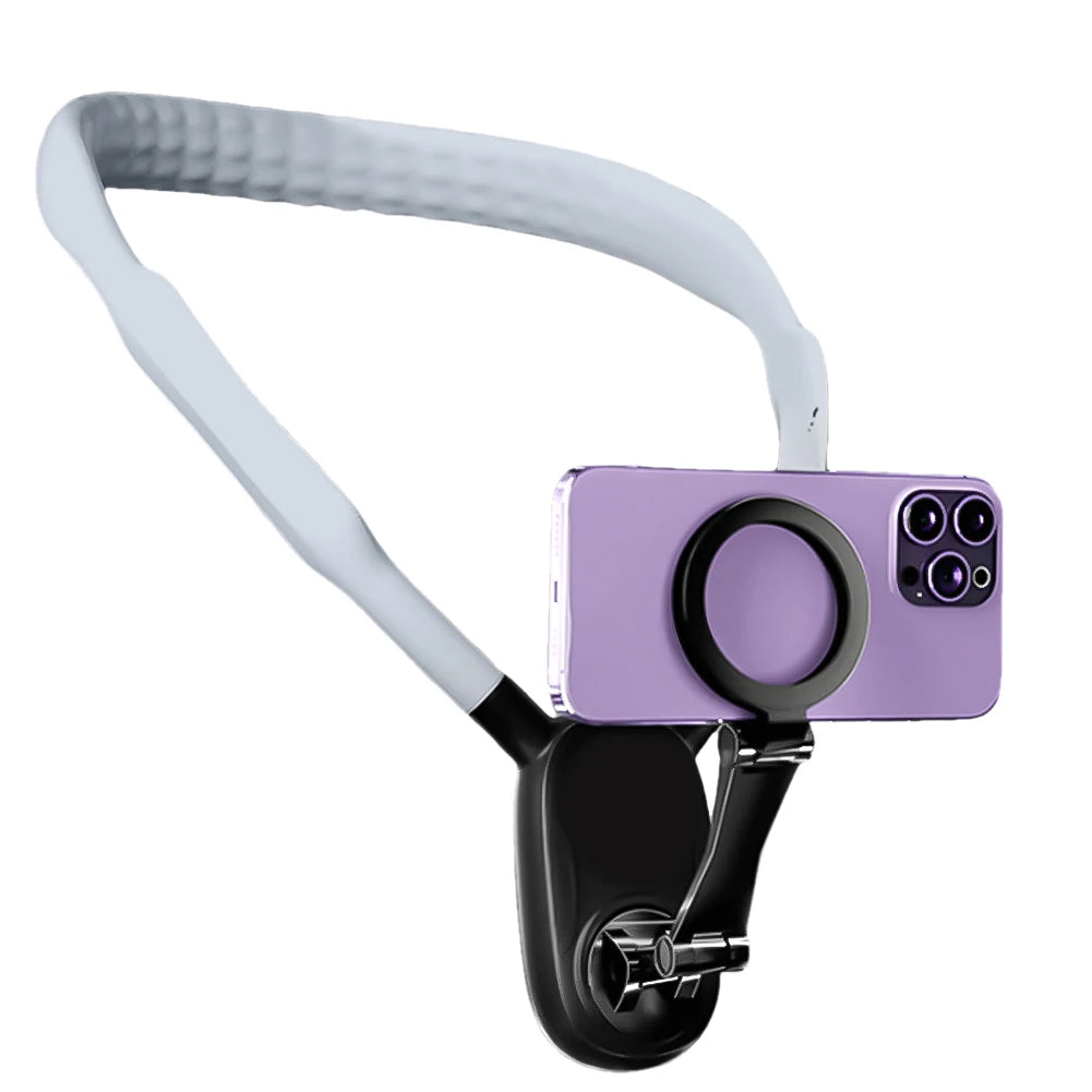 Magnetic Neck Phone Mount – Quick Release Holder for iPhone 12–15 | Vlogging & Live Streaming Accessory