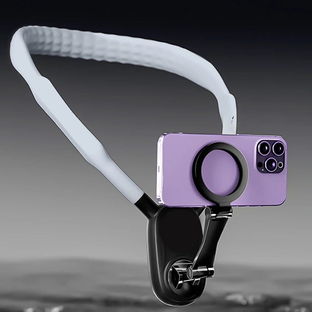 Magnetic Neck Phone Mount – Quick Release Holder for iPhone 12–15 | Vlogging & Live Streaming Accessory