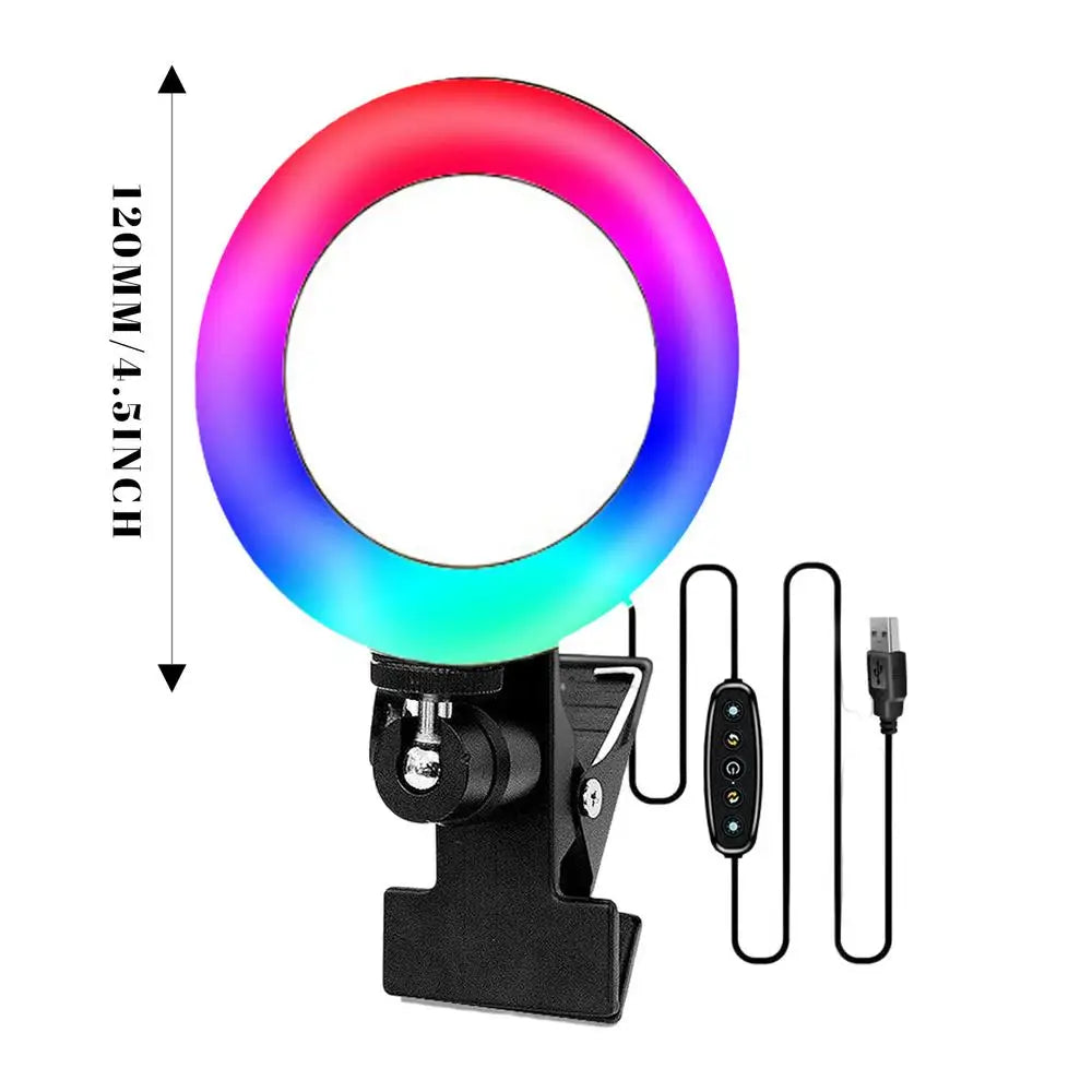 Clip-On Ring Light 4.5-Inch Photography Selfie Light Portable Selfie Phone Light Rotatable Photography Selfie Light With Phone