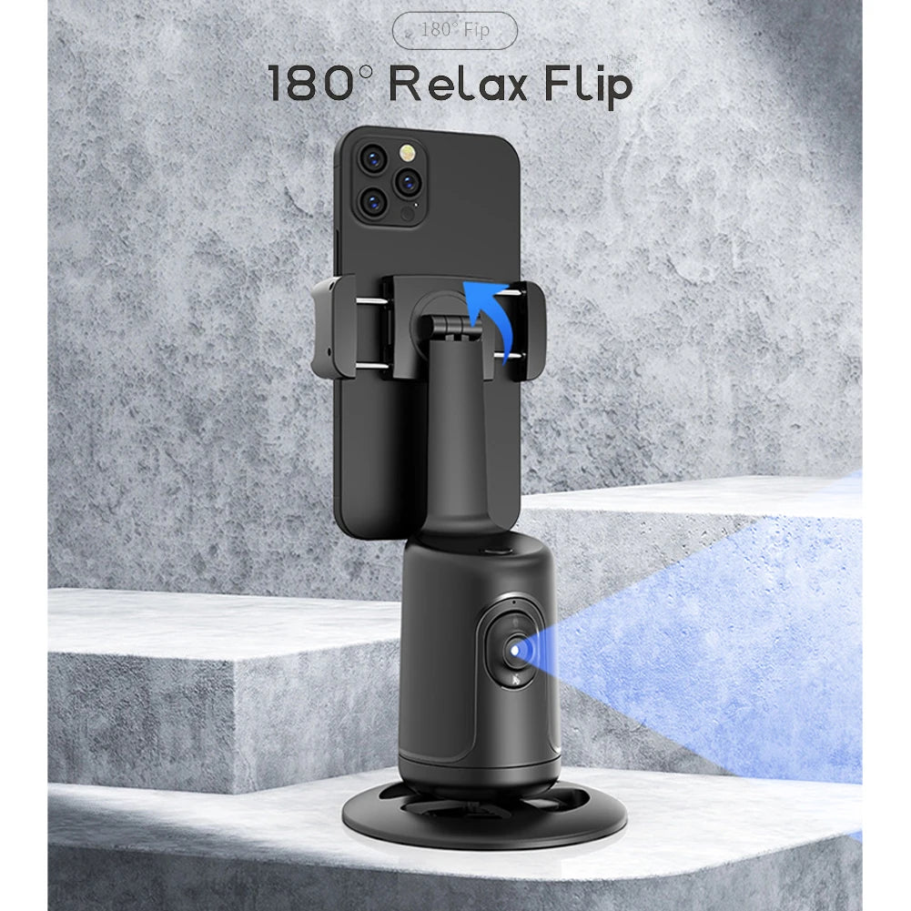 360° AI Smart Tracking Gimbal Stabilizer | Auto Face Recognition & Follow Mode | Handheld Selfie Stick for Smartphones