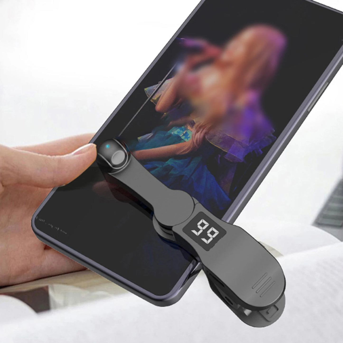 Digital Auto Screen Clicker Automatic Phone Screen Tapper 180° Rotation USB Clip-on Clicker Simulation Finger Continuous Click
