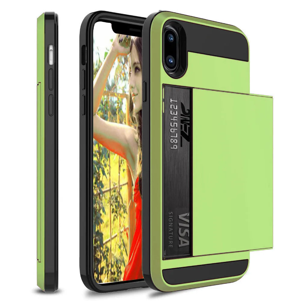 Hybrid Armor Case for iPhone 14 13 Pro Max Wallet Case Card Holder Shockproof Rubber Bumper Cover for iPhone 14 Plus Case