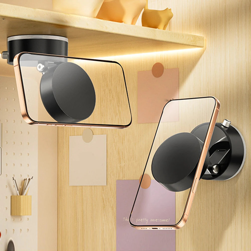 Foldable Magnetic Vacuum Car Phone Holder 360° Adjustable Double Side Suction Cup Car Navigation Bracket for iPhone 16 15 Xiaomi