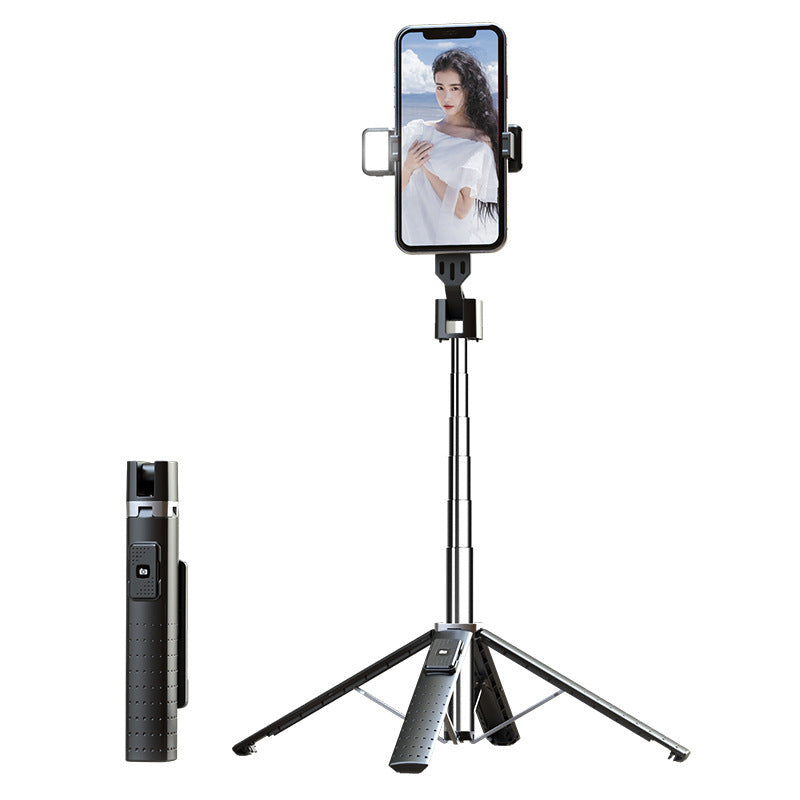 Upgraded Foldable Bluetooth Selfie Stick Extended Wireless Bluetooth Quadrupod with Double Fill Light Stick phone holder