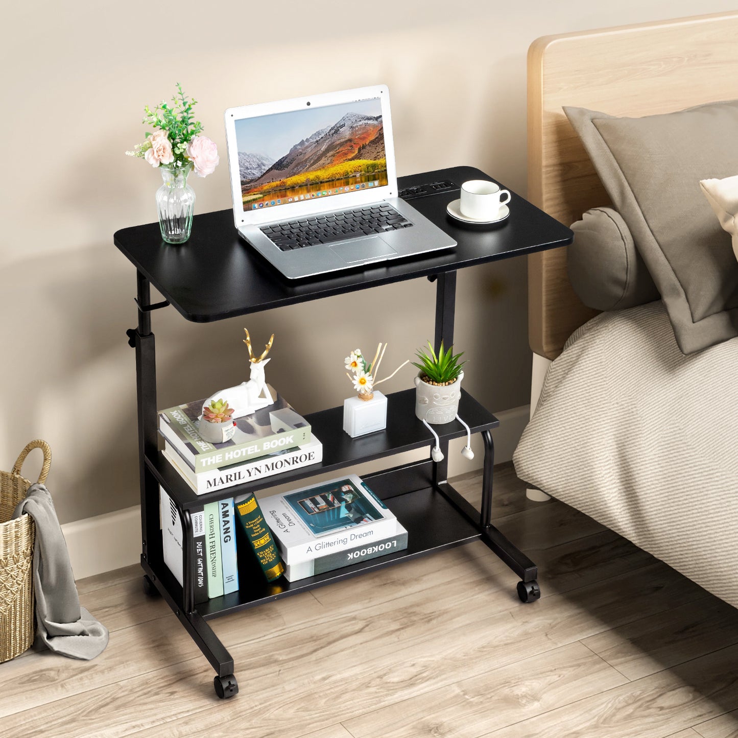 Adjustable Computer Desk with Charging Ports