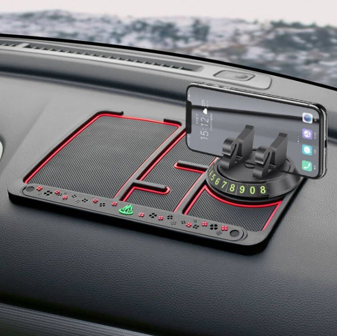 4-in-1 Car Anti-Slip Phone Holder with Parking Plate