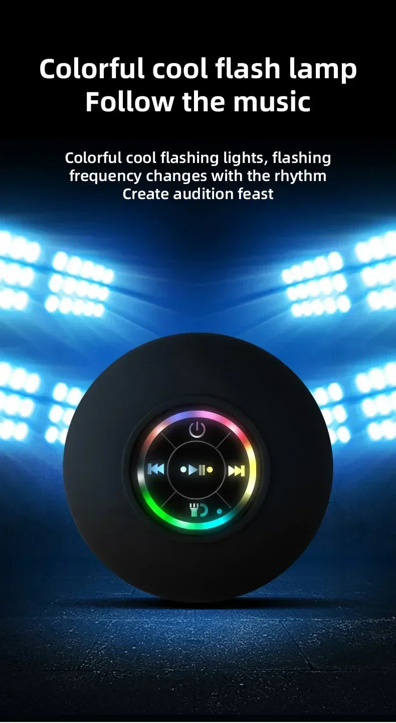 Waterproof Bluetooth Shower Speaker with LED Light