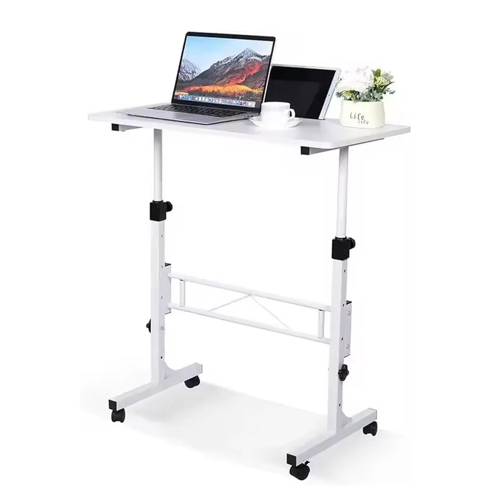 Small Mobile Standing Desk, Adjustable Height Rolling Desk Small Computer Desk Stand Up Desk With Wheels For Home Office School