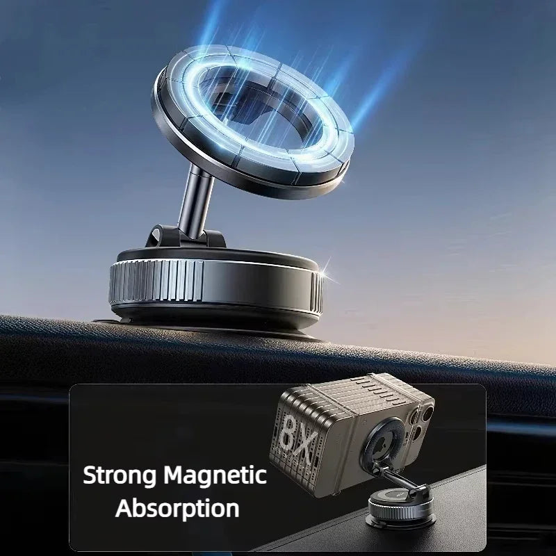 Magnetic Phone Holder 360° Rotatable  Phone Holder |  Foldable Design, Vacuum Suction Cup | Perfect for Car Dashboard