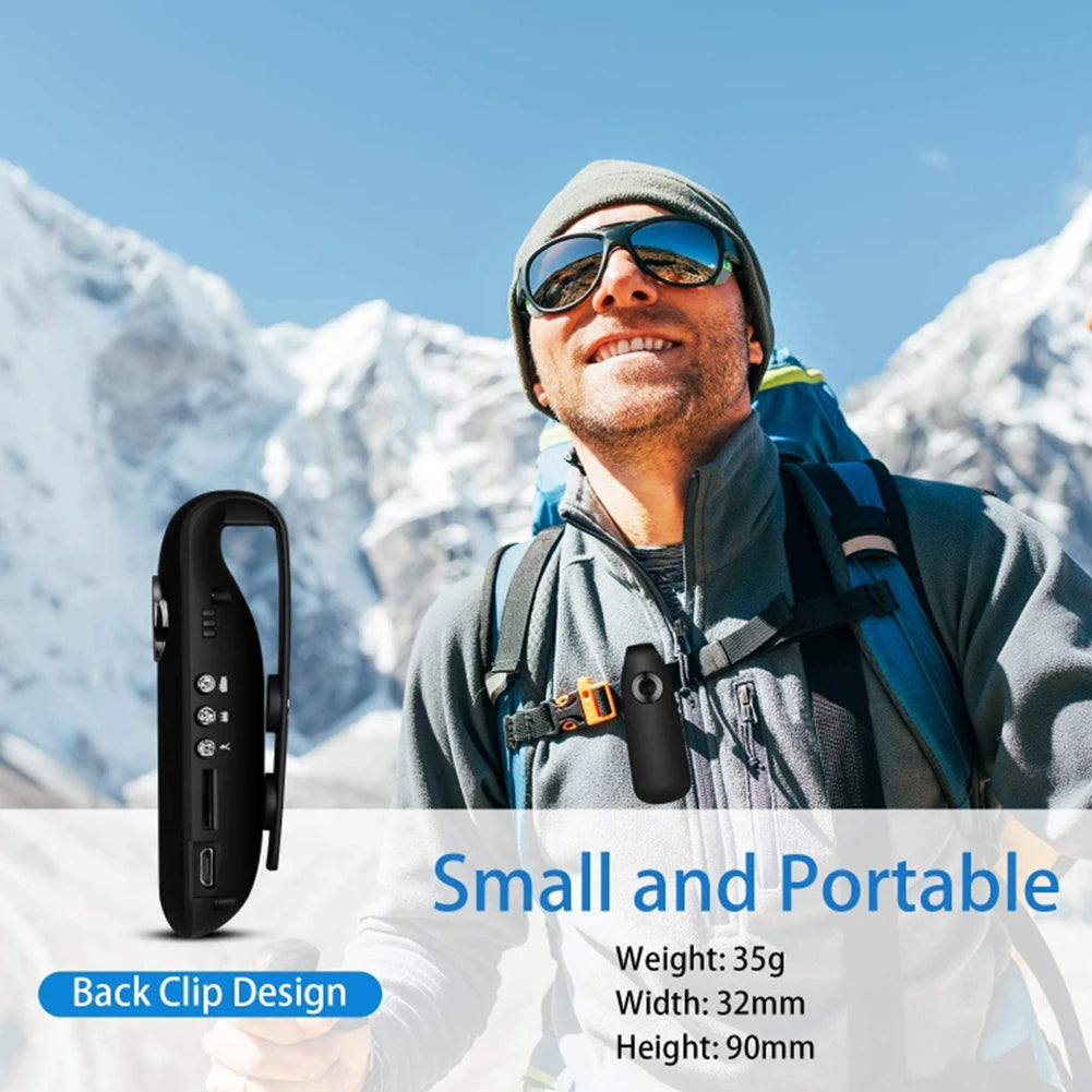 HD Mini Body Camera with Motion Detection | Cycling Video Recorder | Portable Law Enforcement Cam | High-Speed Pocket Body Cam