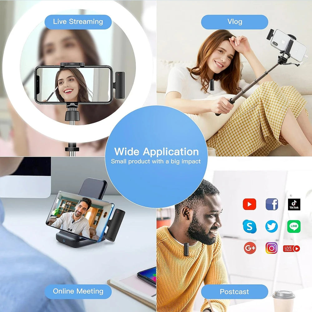 Wireless Lavalier Microphone for iPhone Live Streaming
