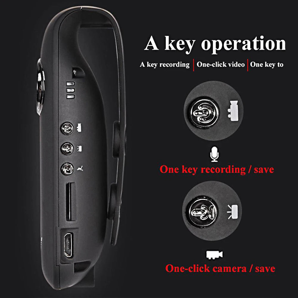 HD Mini Body Camera with Motion Detection | Cycling Video Recorder | Portable Law Enforcement Cam | High-Speed Pocket Body Cam