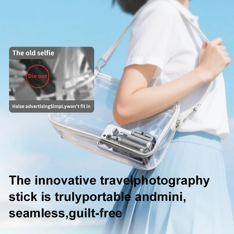 Mini Pocket Tripod Selfie Stick with 360° Phone Holder & Bluetooth Remote for Live Streaming & Vlogging