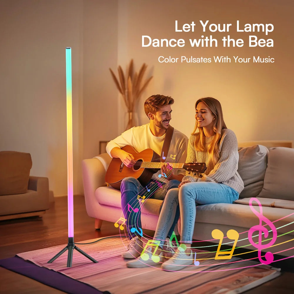 RGB wall floor atmosphere tube with light stand, USB-powered LED video light stick, DJ lighting, dance club and photography ligh
