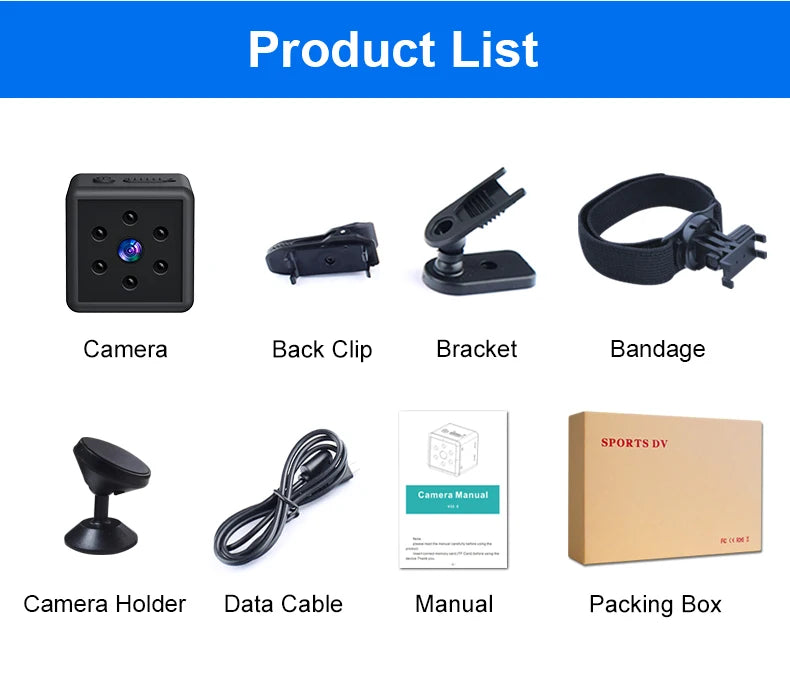 MD25 Micro Video  Record Camera 1080P HD Voice Comrecorders Mini Cam espia Infrared Night Vision Recording Clip Sports DV