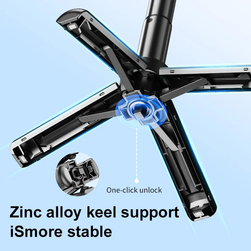 Mini Pocket Tripod Selfie Stick with 360° Phone Holder & Bluetooth Remote for Live Streaming & Vlogging