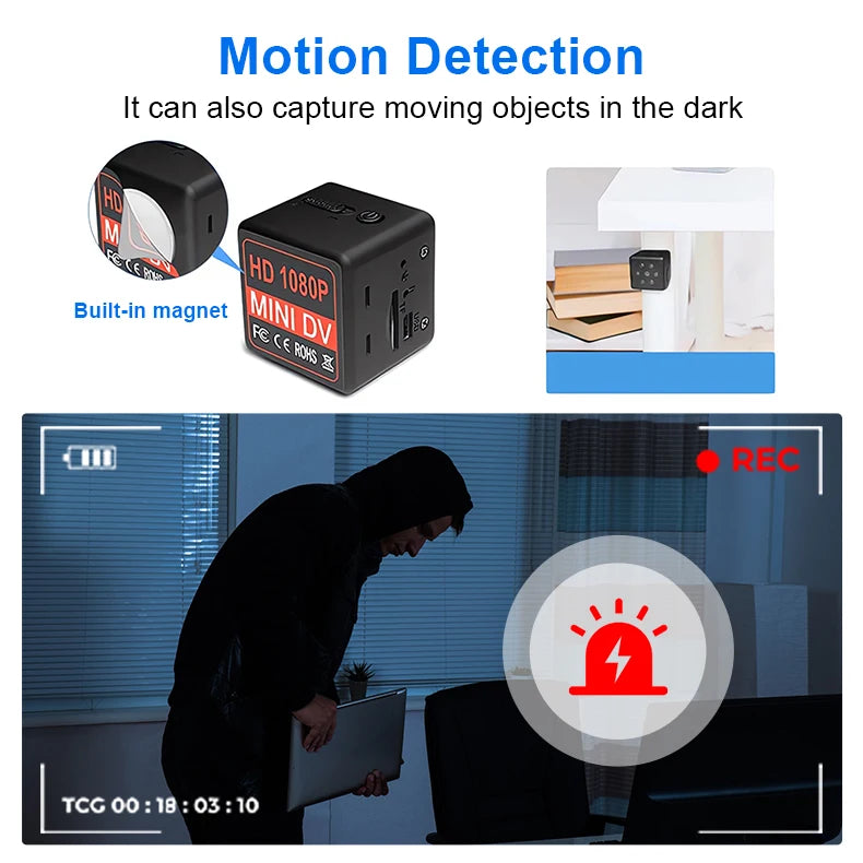 MD25 Micro Video  Record Camera 1080P HD Voice Comrecorders Mini Cam espia Infrared Night Vision Recording Clip Sports DV