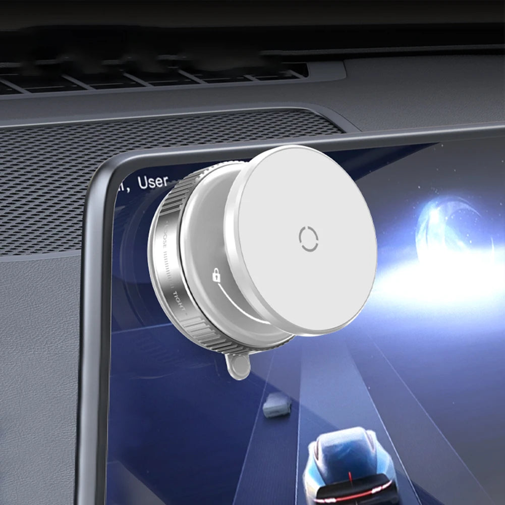 Magnetic Vacuum Car Phone Holder | 360° Rotating Suction Cup Mount | Strong Grip for iPhone & More