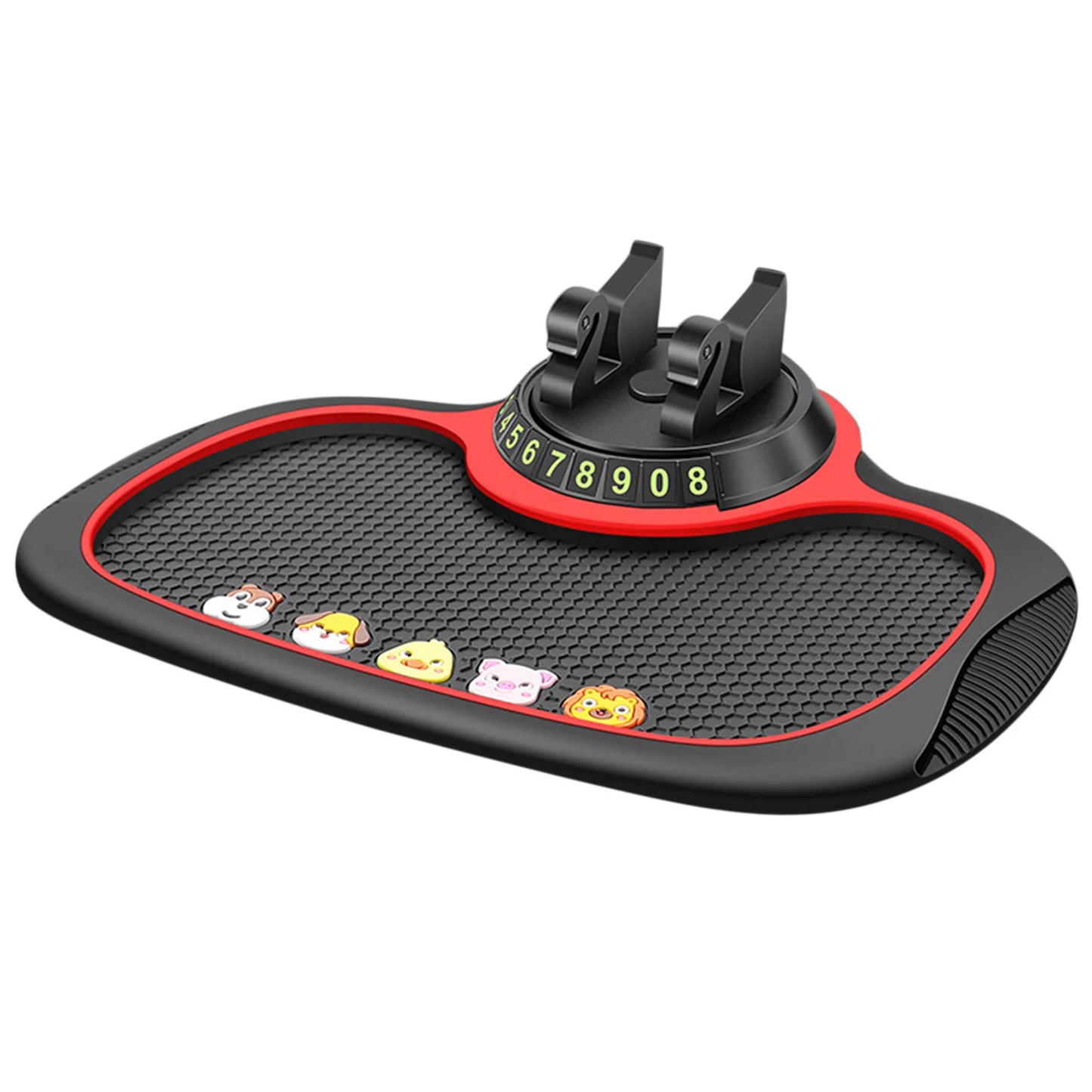 Multi-Functional Car Anti-Slip Mat Car Parking Number Card 360 Degree Rotating Multifunctional Storage Pad Non-Slip Phone Pad